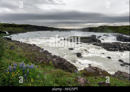 Urriðafoss is a waterfall located in the river Þjórsá in southwest Iceland. Stock Photo