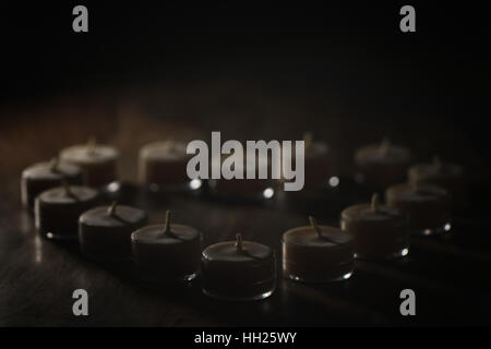 tealight candles in a shape of a heart Stock Photo