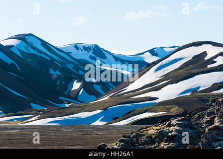 Landmannalaugar  is a place in the Fjallabak Nature Reserve in the Highlands of Iceland Stock Photo