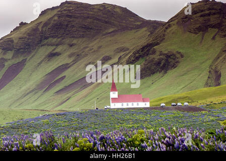 The village of Vík is the southernmost village in Iceland, located on the main ring road around the island. Stock Photo