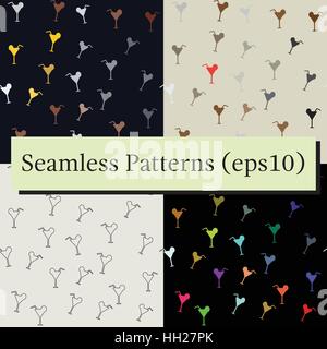 Vector seamless pattern with cocktails and limes Stock Vector
