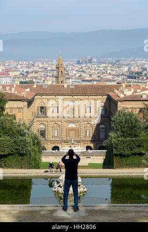 Florence. Italy. Pitti Palace & Boboli Gardens. Stock Photo