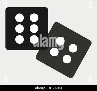 icon gaming dice Stock Vector