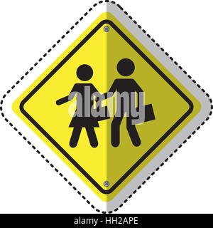 school zone traffic signal information icon vector illustration design Stock Vector