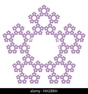 Sierpinski Pentagon - without center, fractal, vector, snowflake ...