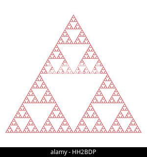 Sierpinski Triangle using shuriken shape, without center, fractal, vector - Sixth iteration (Vector, editable) Stock Vector