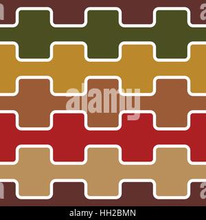 Square wave with round corners tile pattern - seamless editable repeating vector background wallpaper (Baroque colors) Stock Vector