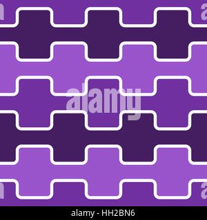 Square wave with round corners tile pattern - seamless editable repeating vector background wallpaper (Purple) Stock Vector