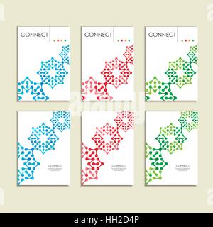 Abstract connect figure on brochure template Stock Vector