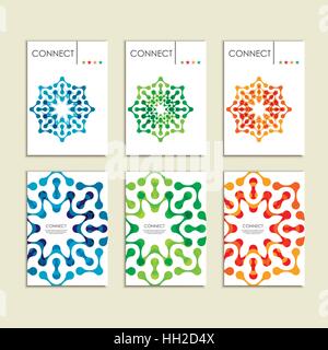 Abstract connect figure on brochure template Stock Vector