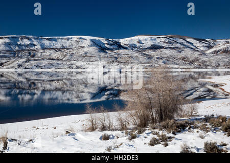 Sapinero, Colorado - Blue Mesa Reservoir on the Gunnison River in Curecanti National Recreation Area. Stock Photo