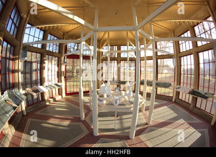 Interior of the landscape interpretation centre, a former game larder, on the Chatsworth House Estate, Derbyshire England UK Stock Photo