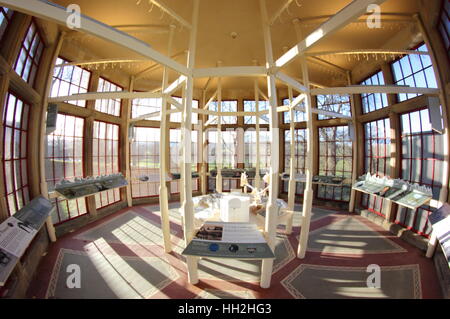 Interior of the landscape interpretation centre, a former game larder, on the Chatsworth House Estate, Derbyshire England UK Stock Photo