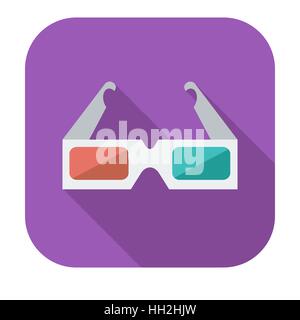 3D glasses single color flat icon. Vector illustration. Stock Vector