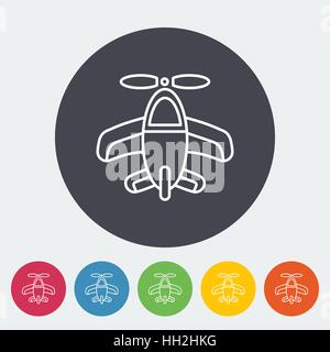 Airplane toy icon. Thin line flat vector related icon for web and mobile applications. It can be used as - logo, pictogram, icon, infographic element. Stock Vector