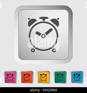 Alarm clock. Single icon. Vector illustration.. Stock Vector