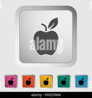 Apple. Single icon. Vector illustration. Stock Vector