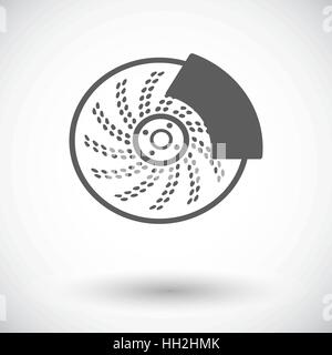 Automobile brakes. Single flat icon on white background. Vector illustration. Stock Vector
