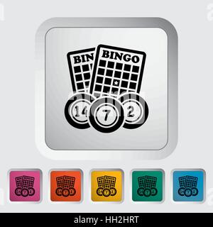 Bingo. Single flat icon on the button. Vector illustration. Stock Vector