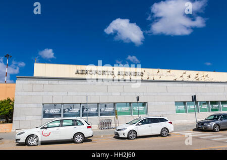 Facade of passenger Terminal of Alghero-Fertilia Airport (Alghero - Riviera del Corallo Airport), Italy Stock Photo