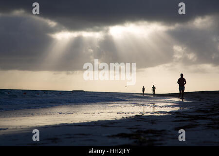 Sunrise on the beach of Varanero Cuba Stock Photo
