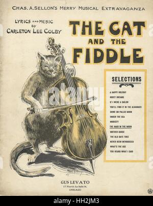 'The Cat and the Fiddle' 1907 Musical Sheet Music Cover Stock Photo