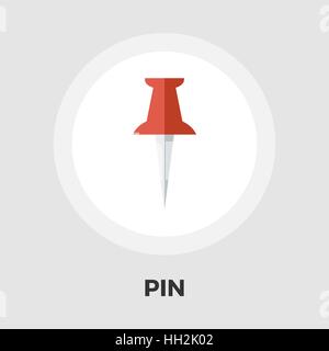 Push pin icon vector. Flat icon isolated on the white background. Editable EPS file. Vector illustration. Stock Vector