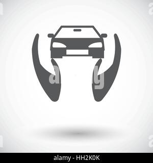 Concept car insurance. Single flat icon on white background. Vector illustration. Stock Vector