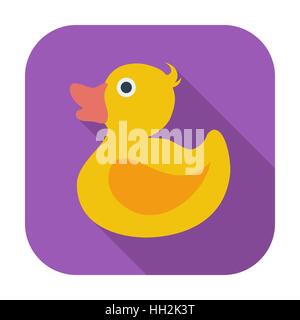 Duck. Single flat color icon. Vector illustration. Stock Vector