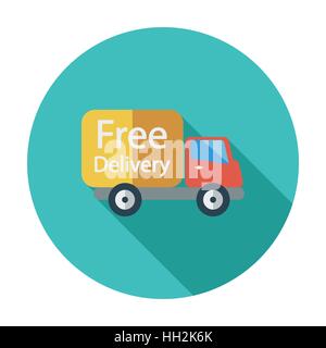 Delivery Car. Single flat color icon. Vector illustration. Stock Vector