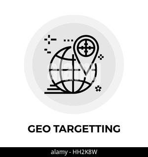 Geo Targetting icon vector. Flat icon isolated on the white background. Editable EPS file. Vector illustration. Stock Vector