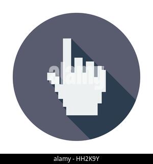 Hand cursor. Single flat color icon. Vector illustration. Stock Vector