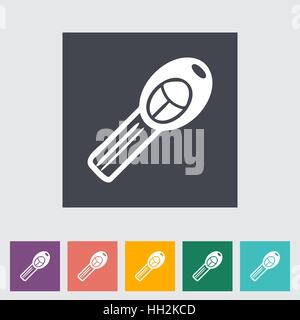 Ignition key single flat icon. Stock Vector