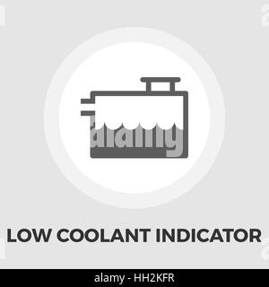 Low coolant indicator icon vector. Flat icon isolated on the white background. Editable EPS file. Vector illustration. Stock Vector