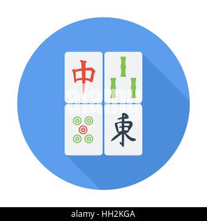 Mahjong. Flat icon for mobile and web applications. Vector illustration. Stock Vector