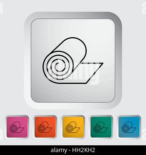 Camping mat. Outline icon on the button. Vector illustration. Stock Vector