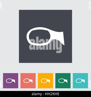 Mirror single flat icon. Vector illustration. Stock Vector