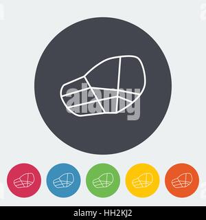 Muzzle icon. Thin line flat vector related icon for web and mobile applications. It can be used as - pictogram, icon, infographic element. Vector Illu Stock Vector