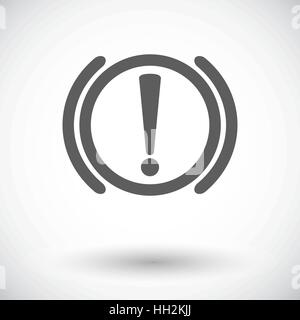 Notification of problems with the brake system. Single flat icon on white background. Stock Vector
