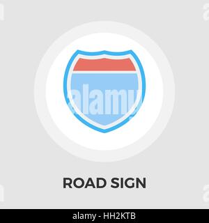 Road sign icon vector. Flat icon isolated on the white background. Editable EPS file. Vector illustration. Stock Vector