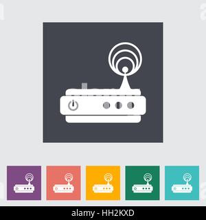 Router single flat icon. Vector illustration. Stock Vector