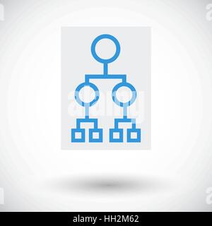 Flowchart. Single flat icon on white background. Vector illustration. Stock Vector