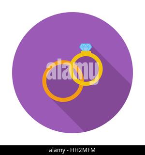 Wedding rings. Single flat color icon. Vector illustration. Stock Vector