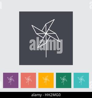 Whirligig thin line flat vector related icon set for web and mobile applications. It can be used as - pictogram, icon, infographic element. Vector Ill Stock Vector