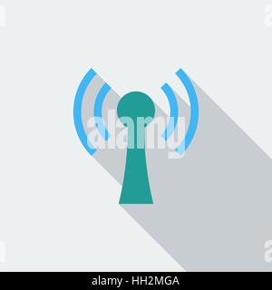 Wireless icon. Flat vector related icon with long shadow for web and mobile applications. It can be used as - logo, pictogram, icon, infographic eleme Stock Vector