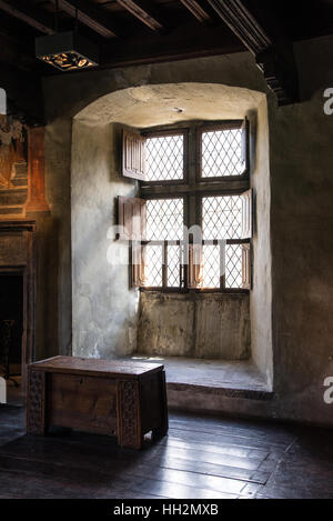 Internal rooms of a medieval castel in Italy Stock Photo