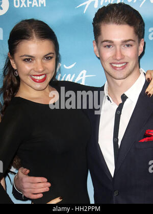 Jan 10, 2017  - A. J. Pritchard and Chloe Hewitt attending Cirque du Soleil: Amaluna Press Night, Royal Albert Hall in London, England, UK Stock Photo