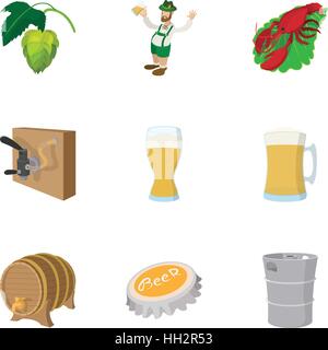 Germany icons set, cartoon style Stock Vector