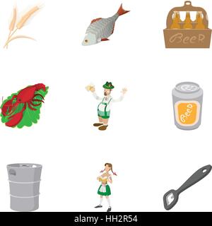 Country Germany icons set, cartoon style Stock Vector