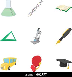 Bachelor icons set, cartoon style Stock Vector